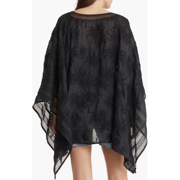 Rag & Bone Hera Beach Cover Up Wrap Black $350 One Size Whimsy Goth Bohemian - Picture 4 of 10